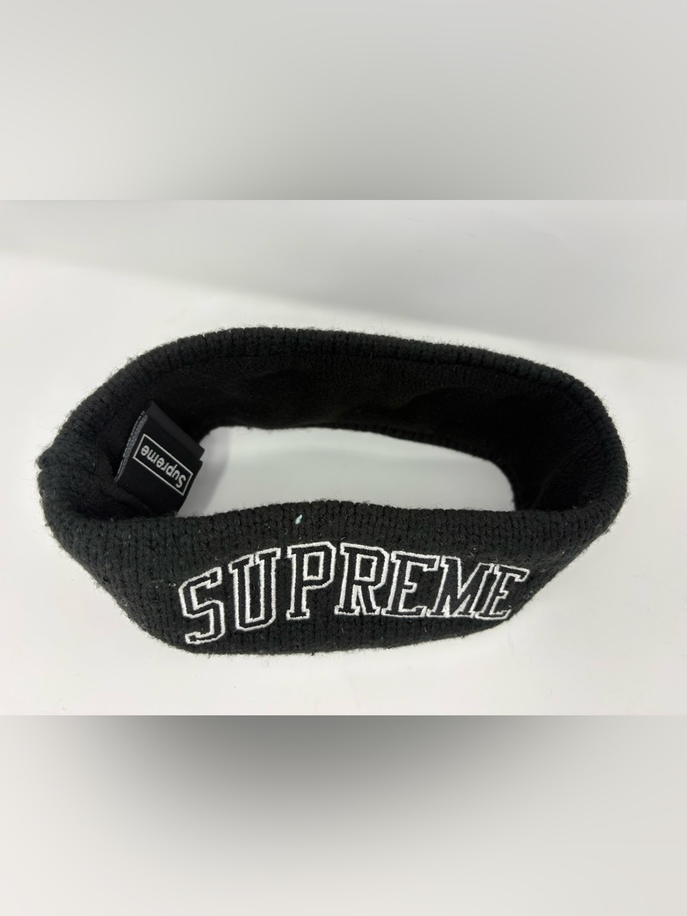 Supreme x New Era FW18 Sequin Arc Logo Headband Black - Picture 6 of 14